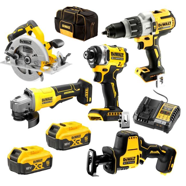 DeWALT 18V 5.0Ah XR 5 Piece Combo Kit DCZ585P2-XE