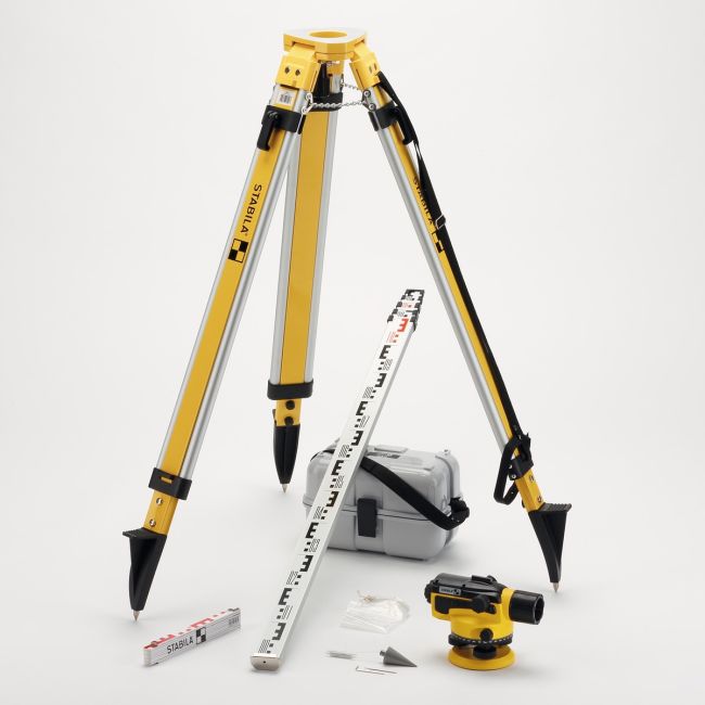 Stabila Dumpy Level Optical Level OLS26 Tripod & Staff Set 18460