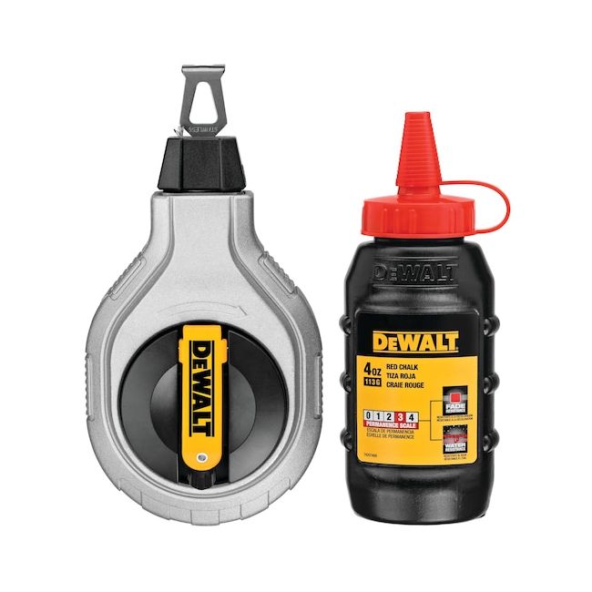 DeWALT 30m Chalk Line Reel Kit Aluminium with Red Chalk DWHT47408