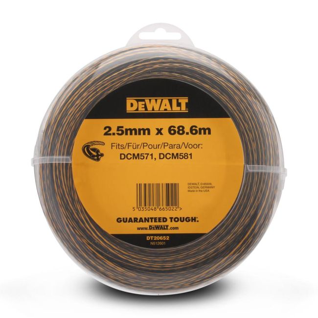 DeWALT 68M X 2.5MM STRING TRIMMER LINE (For use on All DEWALT String Trimmers) DT20652-QZ