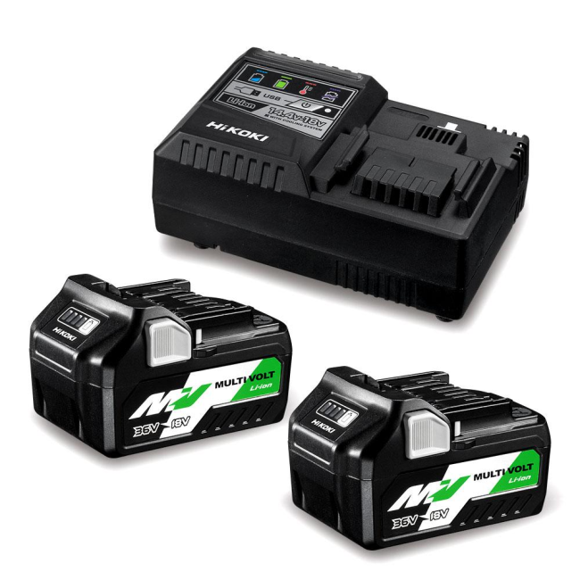 HiKOKI 18/36V 5.0Ah MultiVolt Battery & Rapid Charger Pack UC18YSL3(HEZ)