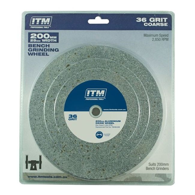 ITM 200 X 25MM 36 Grit Aluminium Oxide Grinding Wheel TM406-003