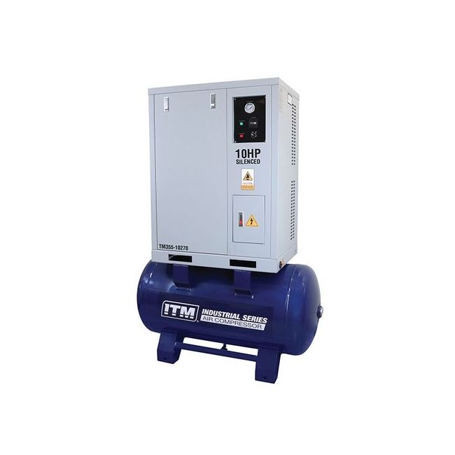 ITM 10HP 3 Phase 1143 L/Min 270L Air Compressor Silenced Cabinet TM355-10270