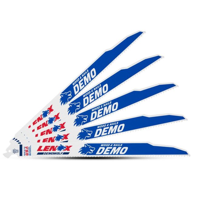 Lenox 5 Pack 225mm 6TPI Reciprocating Bi-Metal Wood Saw Blade 20582956R 