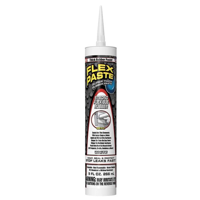 FLEX PASTE GSD715WHT10 Rubber Paste Cartridge 266ml WHITE Suits Caulking Gun GSD715WHT10