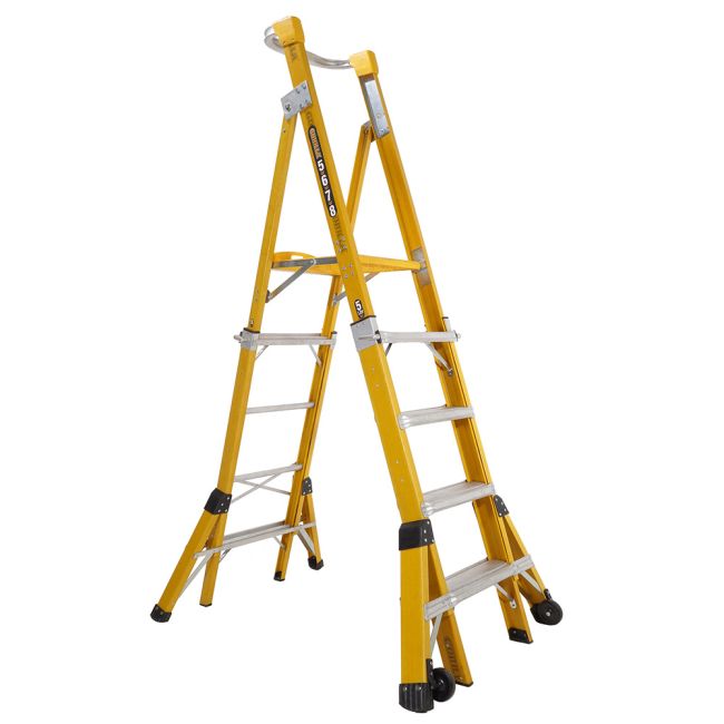 Gorilla 1.5-2.4M Adjustable Fibreglass Platform Ladder FPL0508-I