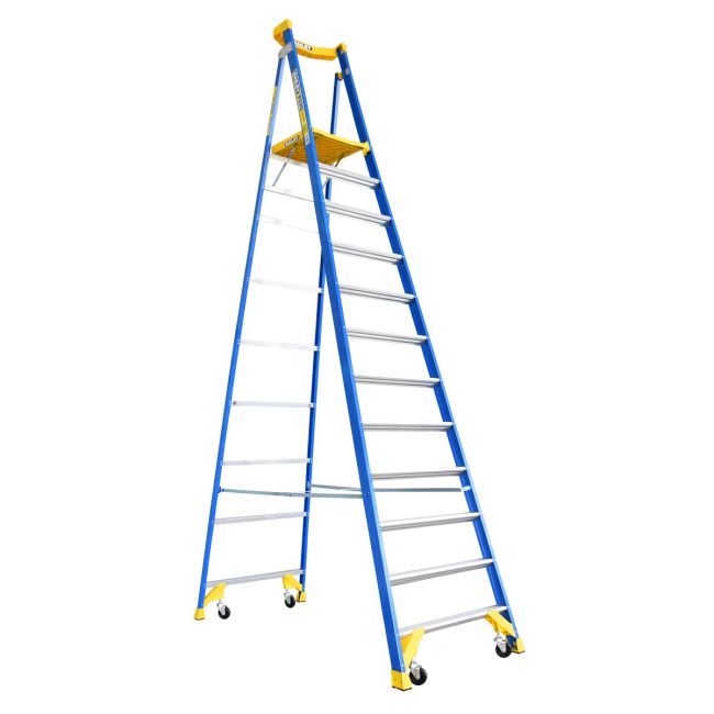 Bailey Fibreglass Platform Step Ladder  P170-12 170kg Ind Job Station - 3.6m FS13537