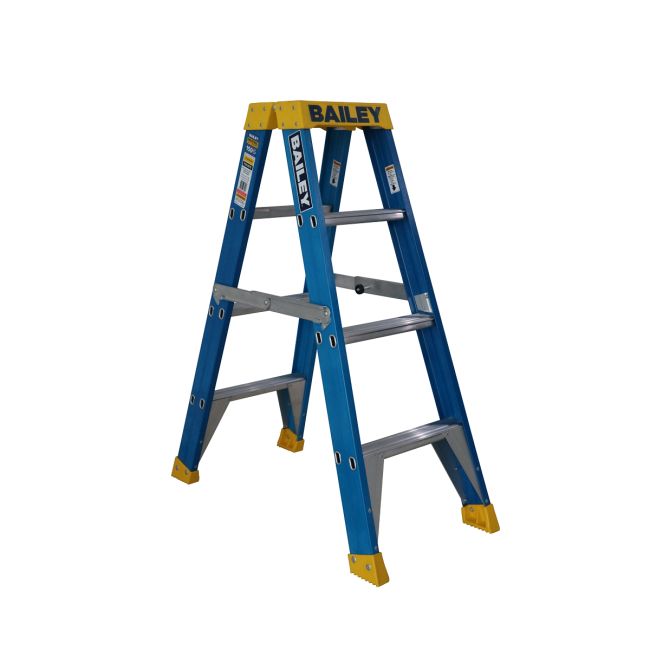 Bailey Pro Fibreglass Double Sided Ladder 150kg Ind Punchlock 1.2m 4 Step FS13978