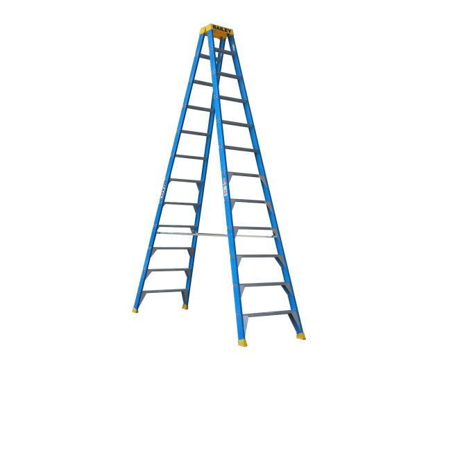 Bailey Pro Fibreglass Double Sided Ladder DS 12 150kg Ind Punchlock - 3.6m FS13984