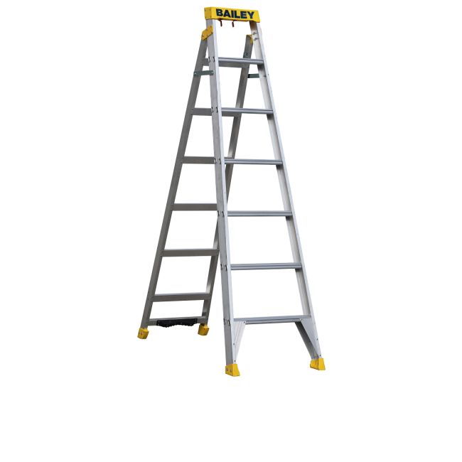 Bailey Pro Aluminium Dual Purpose Ladder DP7 150kg Ind Punchlock - 2.1m/3.8m FS13989