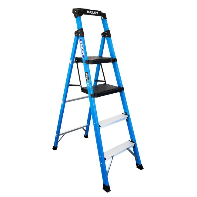 Bailey Twin Platform Stepladder 4 Step 135kg Fibreglass FS14043