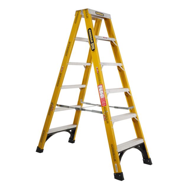 Gorilla 1.8M 150KG Fibreglass Double Sided Ladder FSM006-I