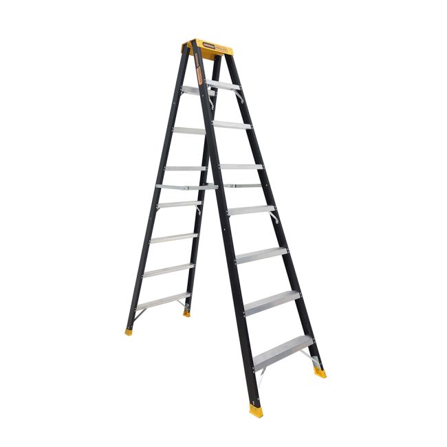 Gorilla 2.35M 150KG Pro-Lite Fibreglass Double Sided Ladder FSM008-PRO