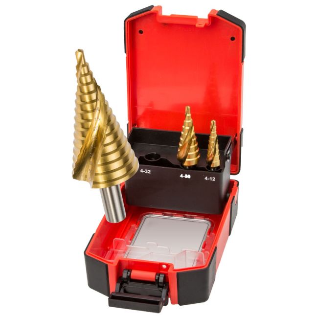 Geiger Ti-nite Coated  Spiral Flute Step Drill Set G3SD
