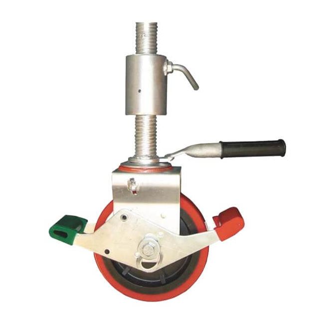 Gorilla Swivel, height adjustable castor (Qty 1) 200mm diameter wheel Steel frame / Poly nylon wheel 700kg ea. GS-S879B