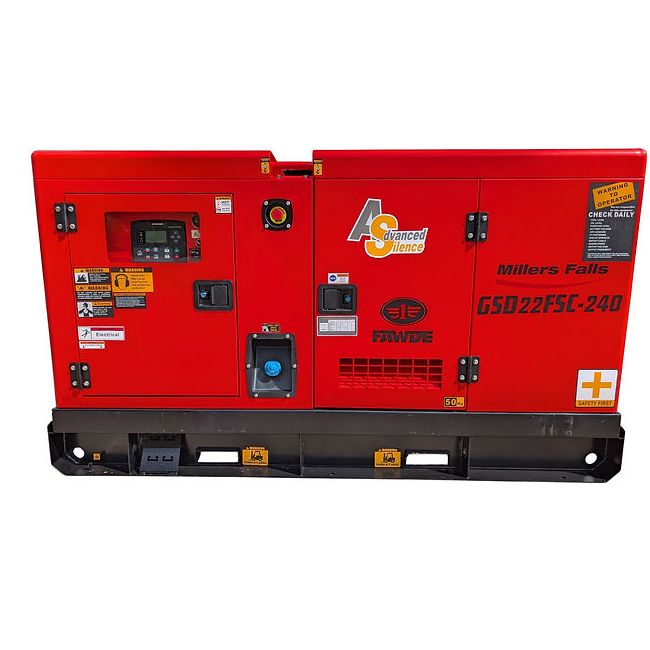 Millers Falls 17.6KVA Diesel Generator 240V FAW Powered GSD22FSC-240