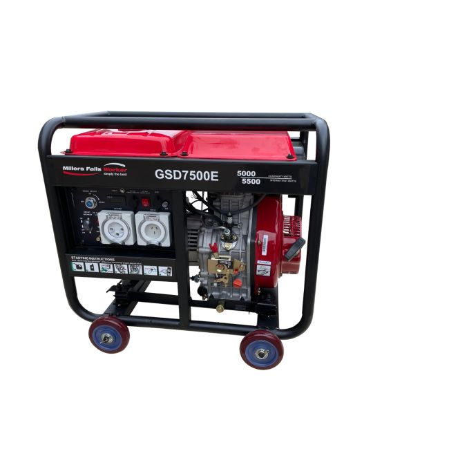 Millers Falls 6.8kVA Diesel Open Frame Generator Electric Start GSD7500E