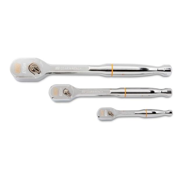 Gearwrench 3PC 1/4", 3/8" & 1/2" DR Full Polish Teardrop Ratchet Set 81206XP