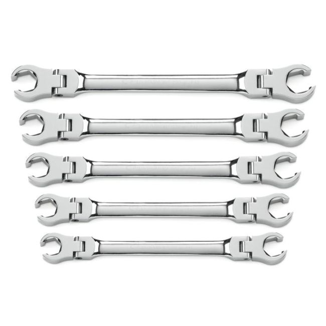 GearWrench Wrench Set 5 Piece Flex Head Flare Nut SAE 81910