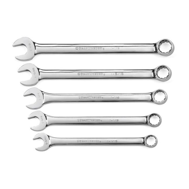GearWrench Jumbo Wrench Set 5 Piece 12Pt SAE Combination Long Pattern 81921