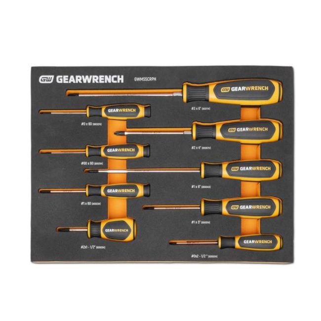 Gearwrench 9PC Phillips Dual Material Screwdriver Set GWMSSCRPH