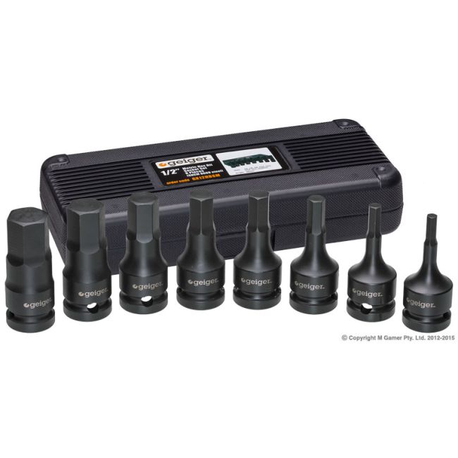 Geiger 1/2" Drive Imperial Hex Bit Set GX12HBSI