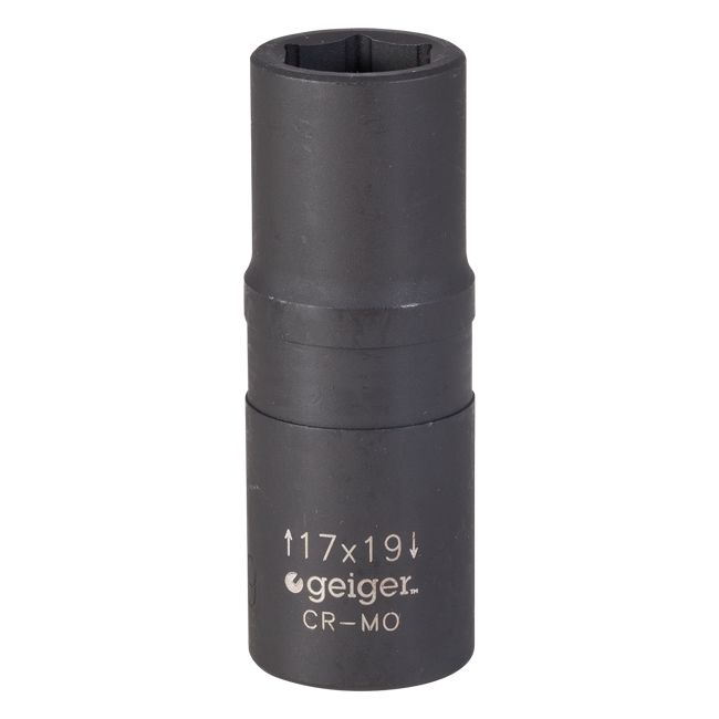 Geiger 1/2" Drive Flip Socket - 17 / 19mm GXFS121719
