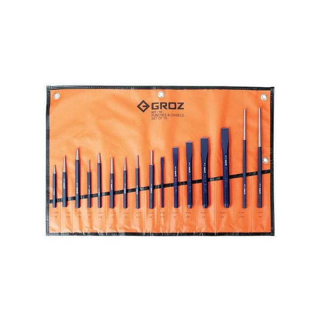 Groz Punch & Cold Chisel Set 16 Pce GZ-33002