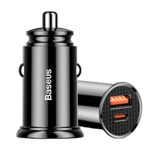 Baseus 30W 5A 2 Port USB A & C Car Charger BS-Q15Q