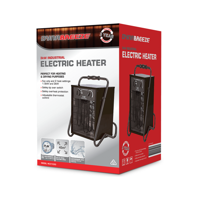 Dynabreeze 3kW Industrial Electric Heater HE-51030