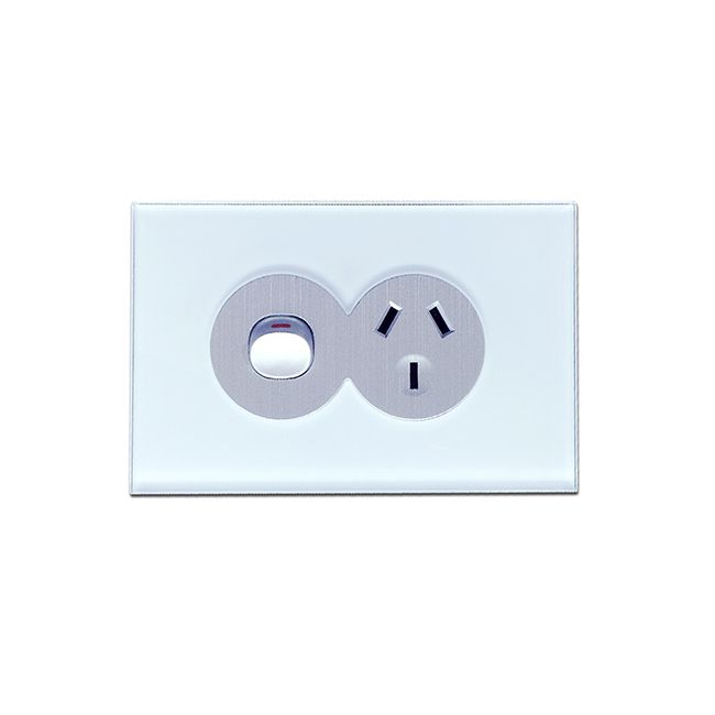 CLSOL 10A 250V Ocean Blue Glass Single Power Point HES-DG05K-D330
