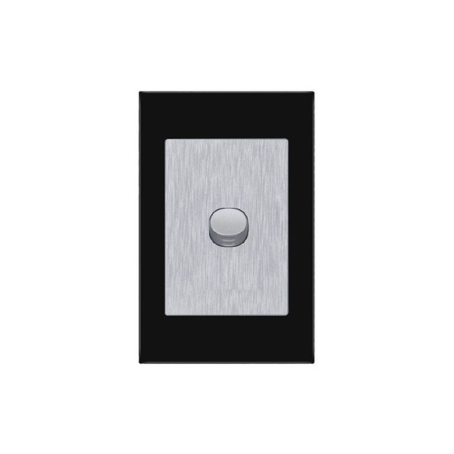 CLSOL 10A 250V Black Glass 1 Gang 2 Way Wall Switch HES-DG05K-S01BK