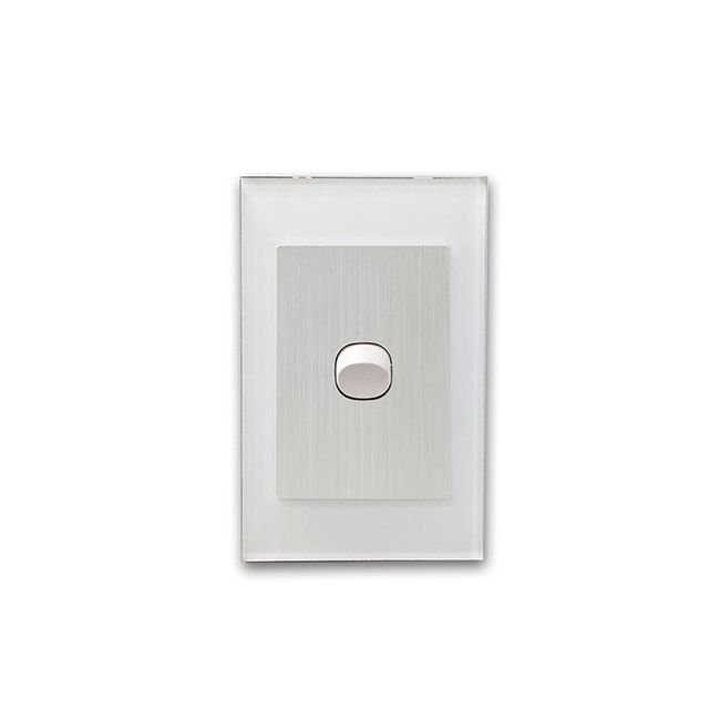 CLSOL 10A 250V White Glass 1 Gang 2 Way Wall Switch HES-DG06K-S01