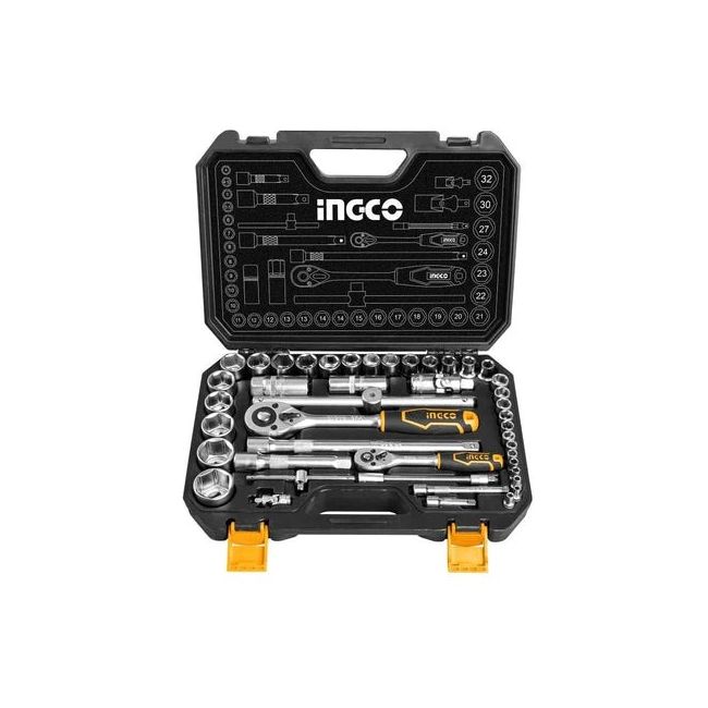 INGCO 1/4 & 1/2 Inch Socket Set 44Pcs HTM-HKTS42441