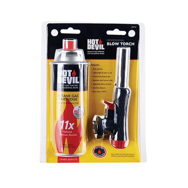 Hot Devil Professional Blow Torch with Gas Kit HD910