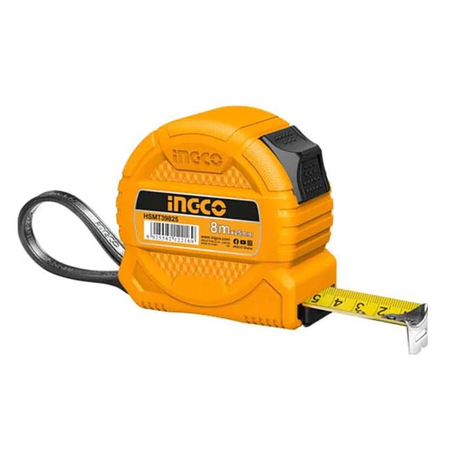 INGCO HTM-HSMT39825-1 Tape Measure 8m x 25mm One Button METRIC HTM-HSMT39825-1