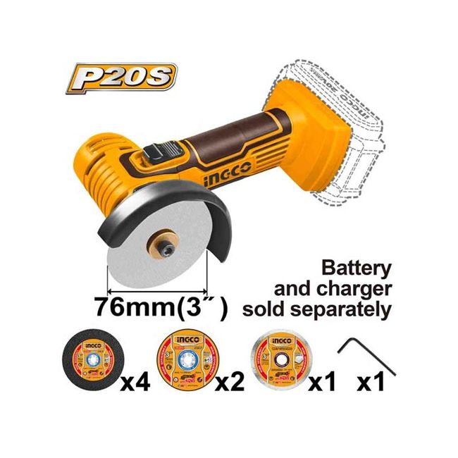 Ingco 20V Li-Ion Cordless Mini Cut-off Tool Skin HTP-CAGLI7601