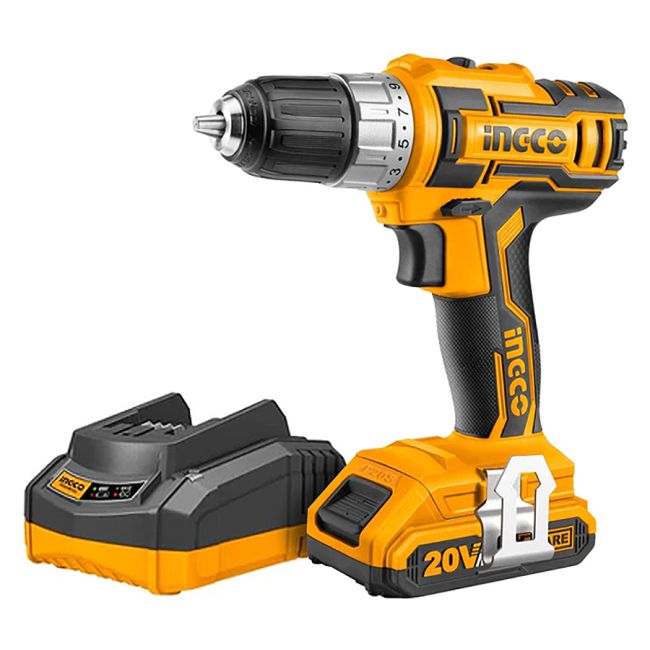INGCO 6925582132182Cordless Drill Combo 20v Li-Ion In Battery & Charger HTP-CDLI20021S