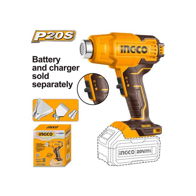 Ingco 20V Li-Ion Cordless Heat Gun Skin HTP-HGLI2002