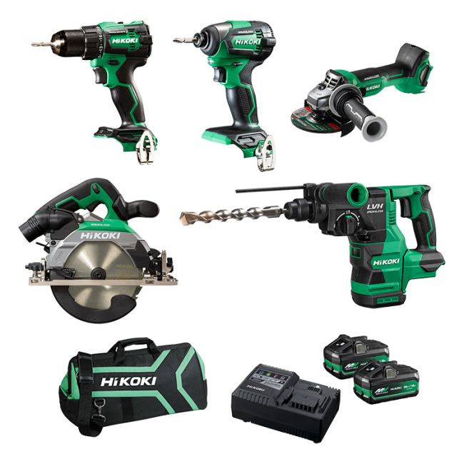 HiKOKI 18V 5 Piece Brushless Combo Pack KC18D5P2(HRZ)