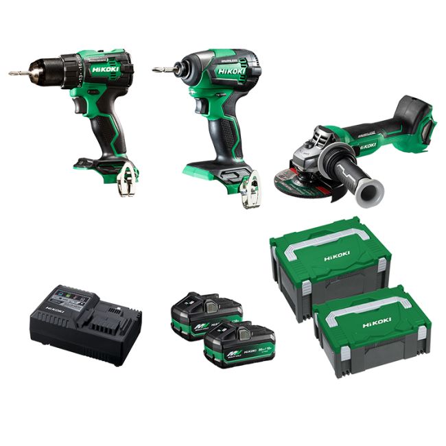HiKOKI 18V 3 Piece Brushless Combination Pack KC18DDBL2(HCZ)