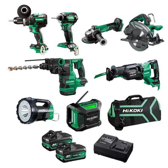 HiKOKI 36V 8 Piece Brushless Combo Pack KC36D8P3(HRZ)