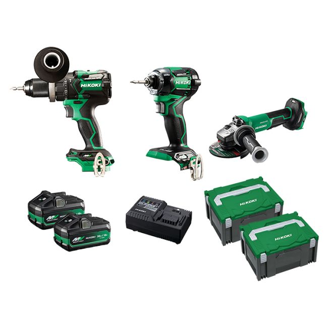 HiKOKI 36V 3 Piece Brushless Combo Pack KC36DDBL3(HRZ)