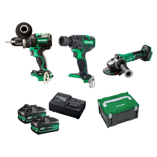 HiKOKI 36V 3 Piece Brushless Combo Pack KC36DRBL3(HRZ)
