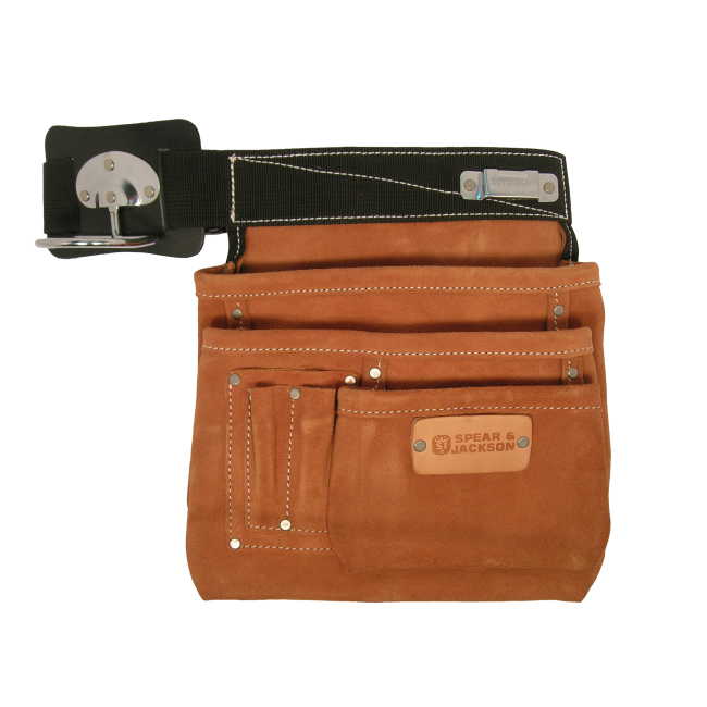 Spear & Jackson Nail Bag 6 Pocket Premium Split Leather SJ-L45