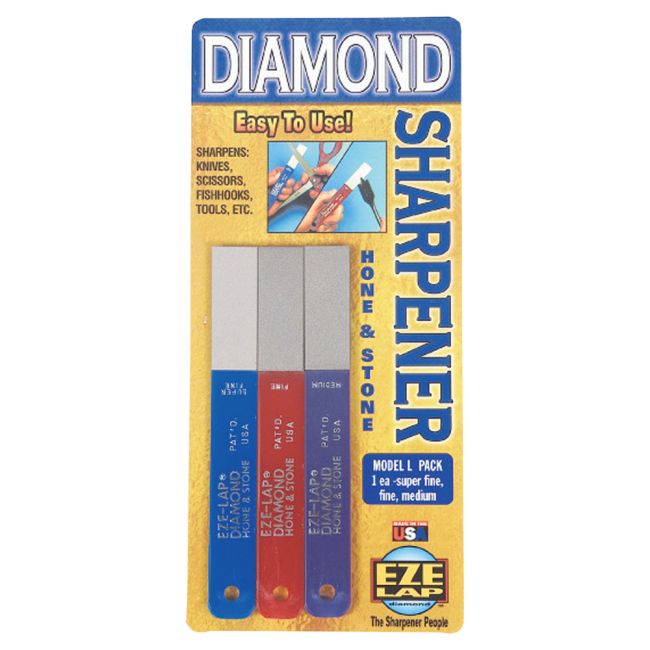 Eze-Lap 3Pc Super Fine/Fine/Medium Diamond Hone & Stone Set L PAK3