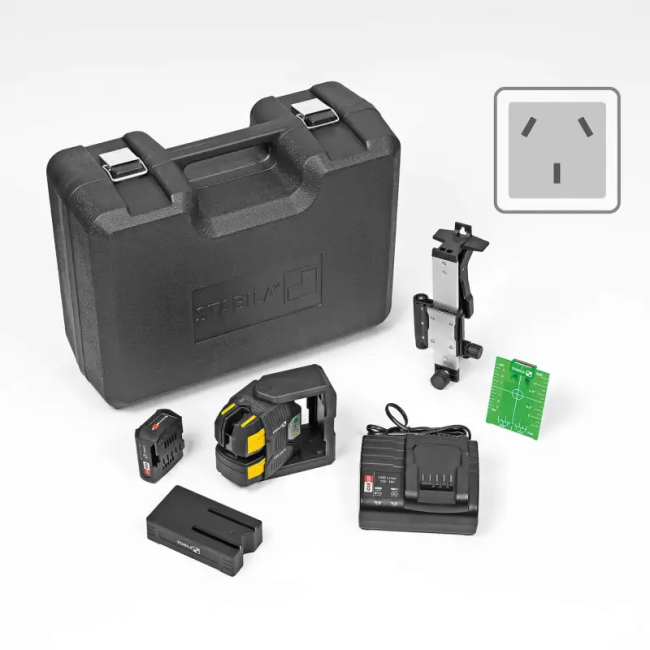 Stabila 7PC 12V Li-ion G Cross Line & Plumb Point Laser Kit LAX500G