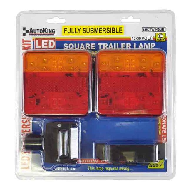AutoKing 100x100mm Submersible LED Trailer Lamp Set LEDTWINSUB