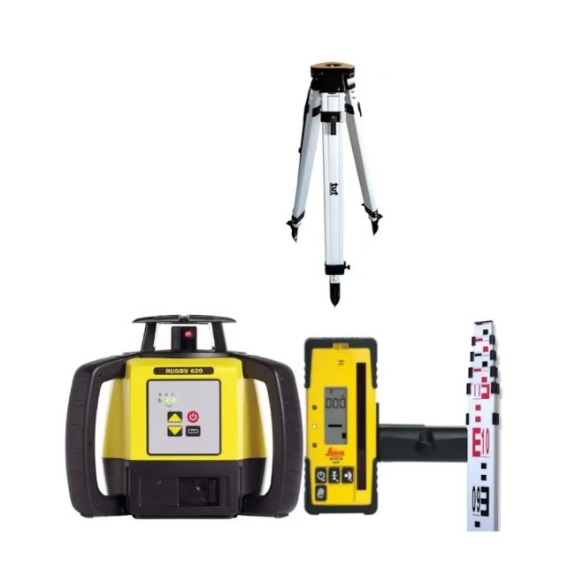 Leica Rugby 620 Laser Level Combo Kit with Rod-Eye 160 Digital Receiver Alkaline Aluminium Tripod and 5m Staff LG6005985KIT