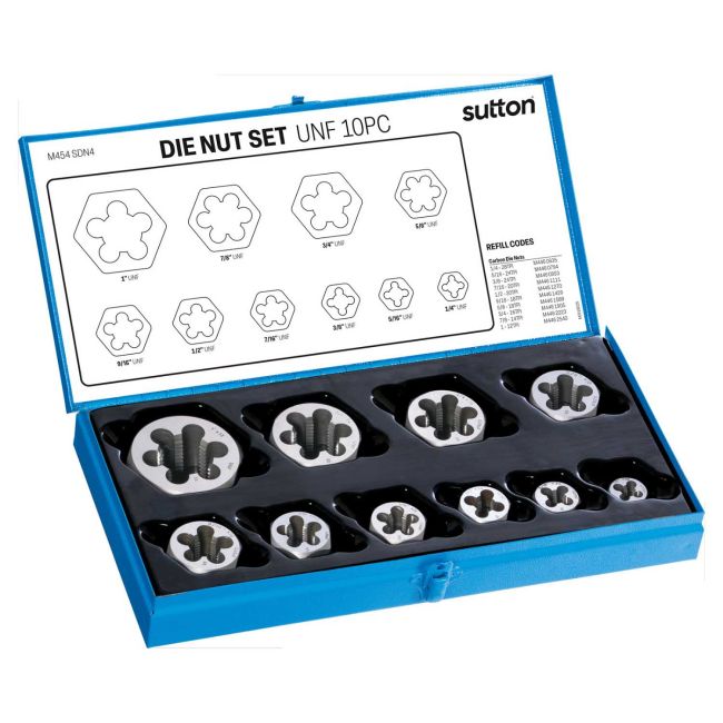 Sutton 10PC Die Nut Set SDN-4 UNF M454SDN4